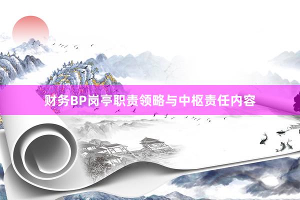 财务BP岗亭职责领略与中枢责任内容