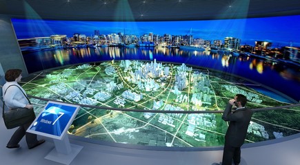 VR电子沙盘系统_大屏3D交互展示